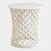 Global Views Curvil Marble Arabesque Side Table