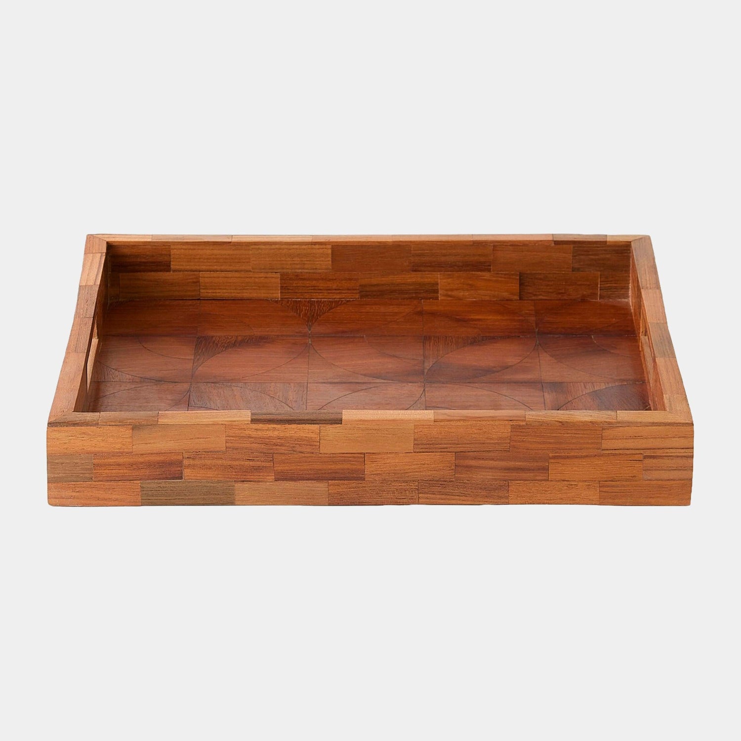 Global Views Willamette Quartered Wood Tray