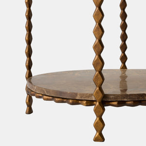 Global Views Pinkered Side Table