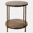 Global Views Pinkered Side Table