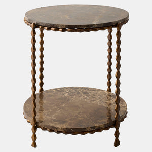 Global Views Pinkered Side Table