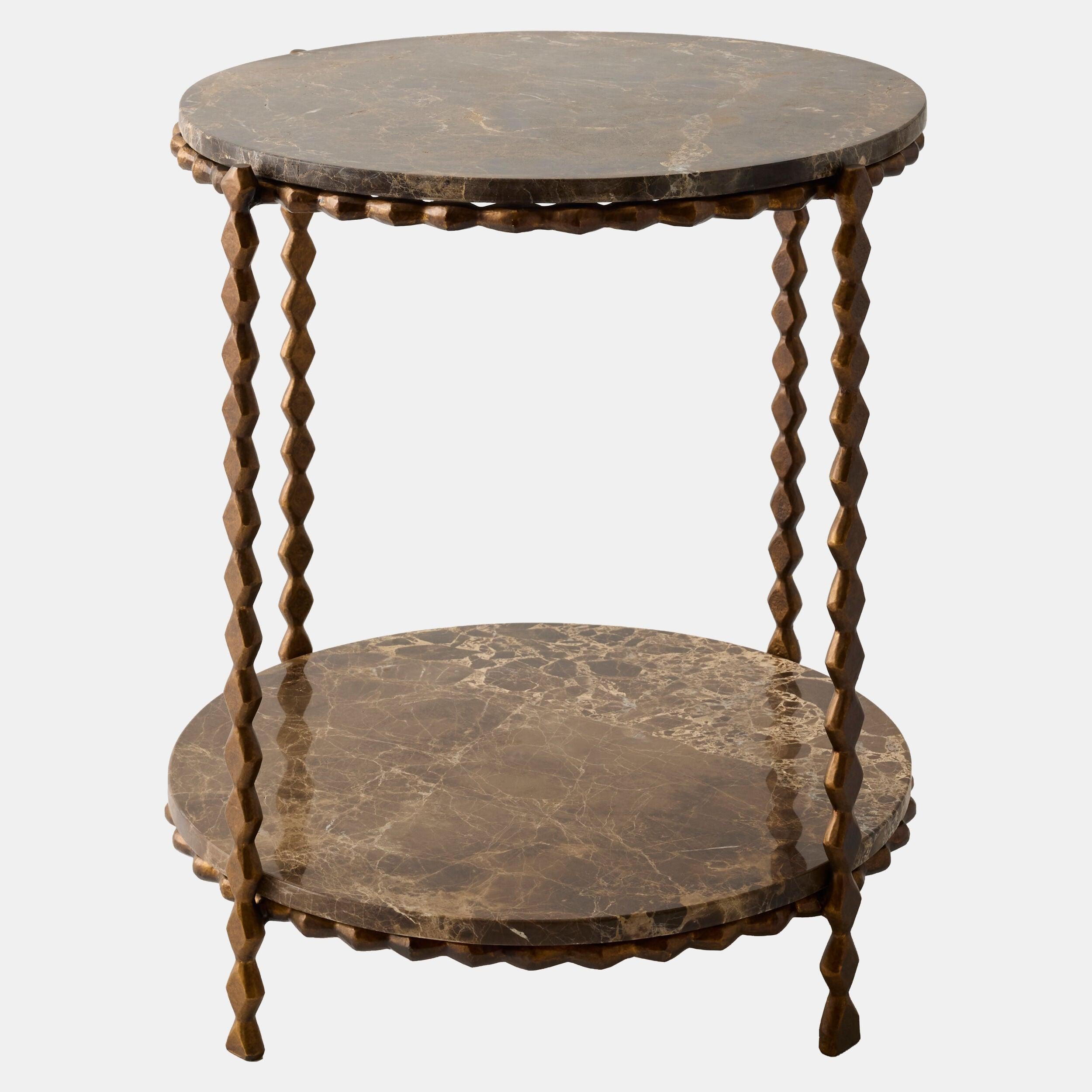 Global Views Pinkered Side Table