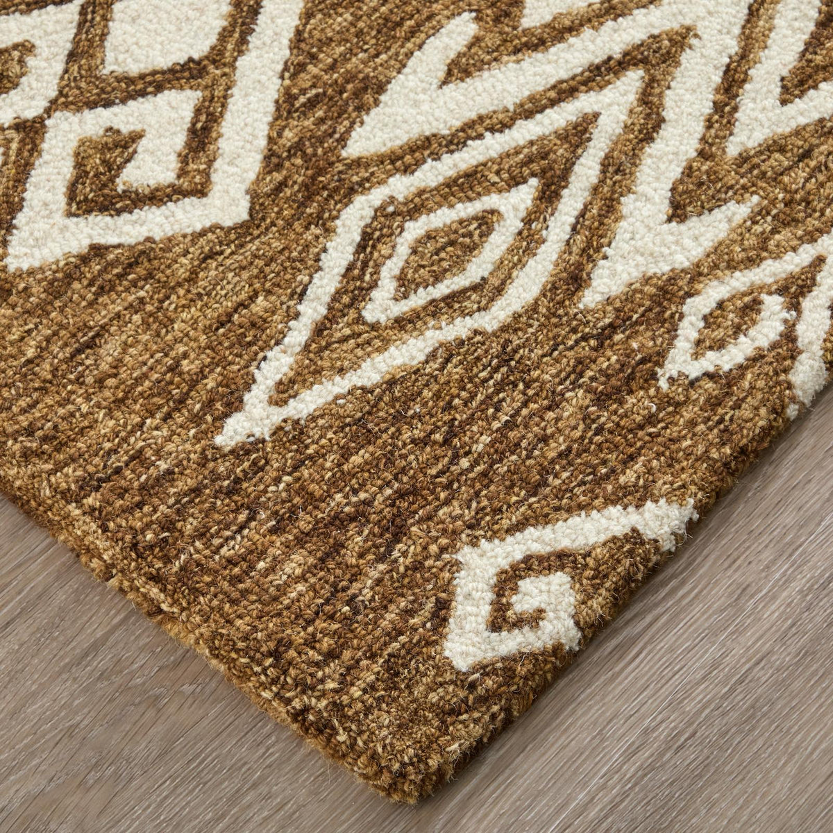 Feizy Wallace 8A43F Transitional Medallion Rug in Brown/White