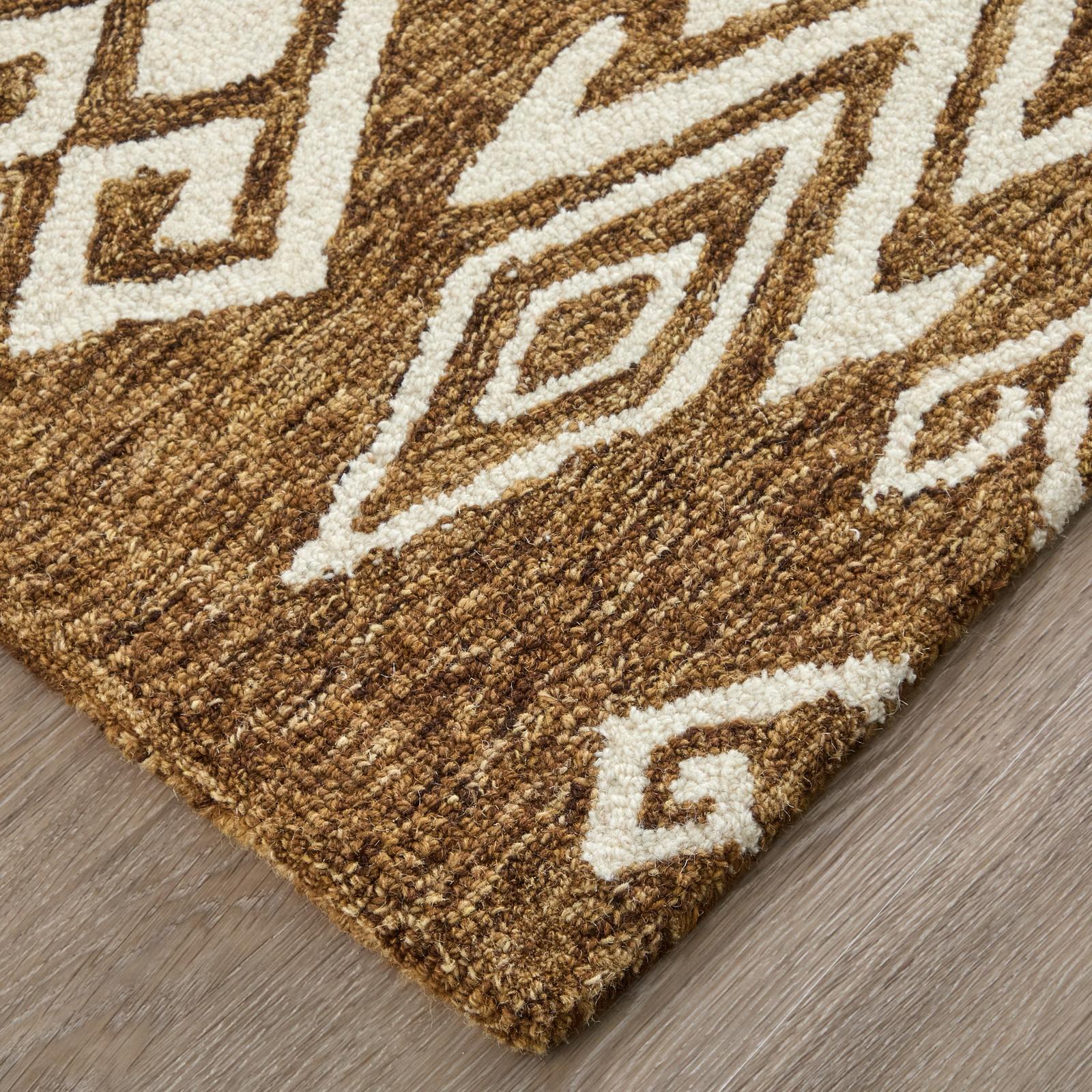 Feizy Wallace 8A43F Transitional Medallion Rug in Brown/White