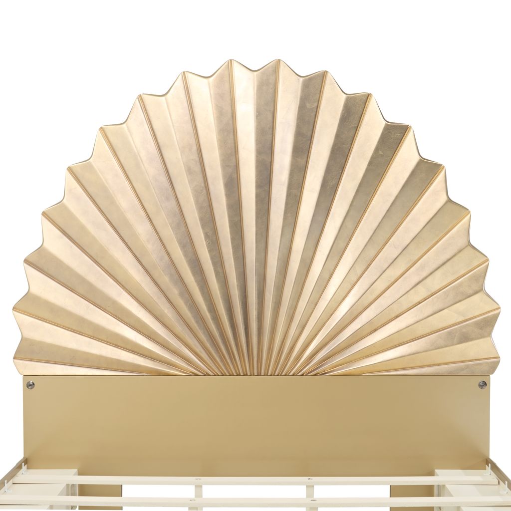 Michael Amini Fantosini King Fan Bed - Gold Leaf