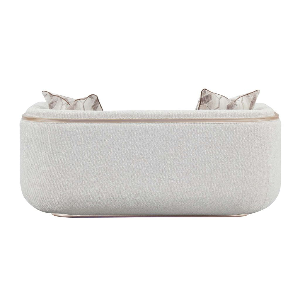 Michael Amini West Kensington Loveseat - Buff/Seal Salt Caramel