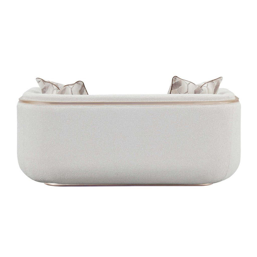 Michael Amini West Kensington Loveseat - Buff/Seal Salt Caramel