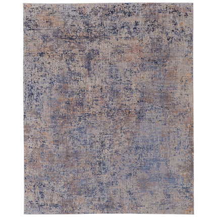 Feizy Pryor 39NGF Modern Watercolor in Blue/Tan/Brown