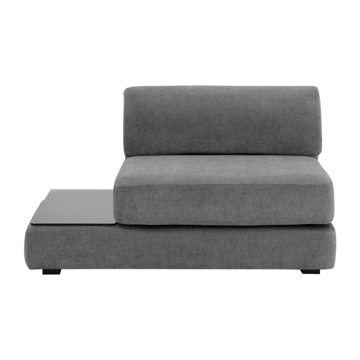 Sunpan Harmony Modular - Armless Chair - Left Shelf - Danny Dark Grey