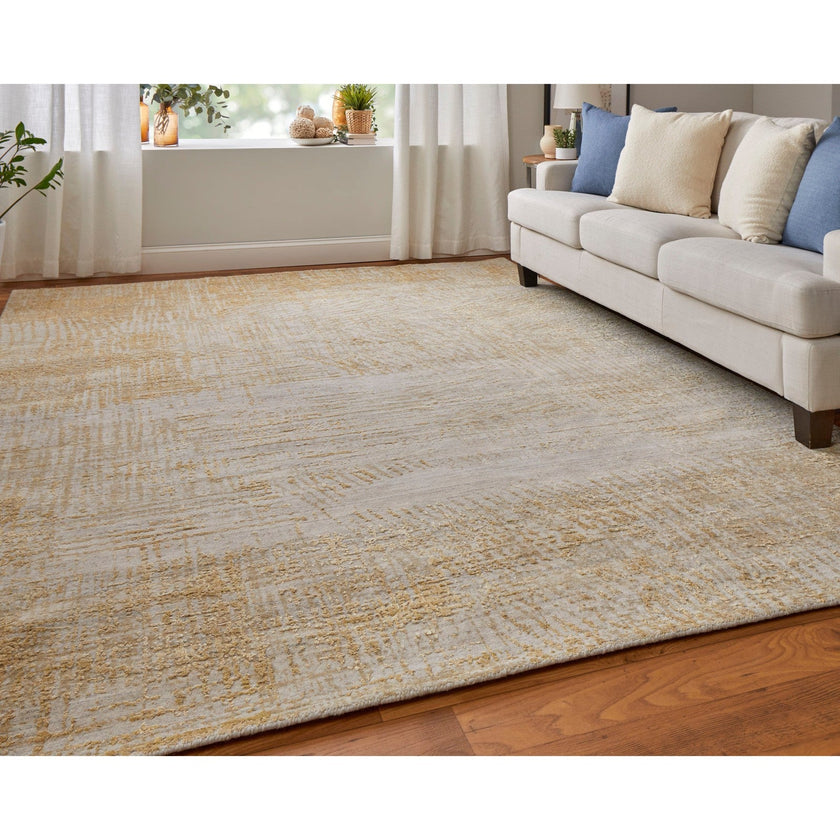 Feizy Eastfield 69FRF Modern Abstract in Yellow/Ivory/Gold