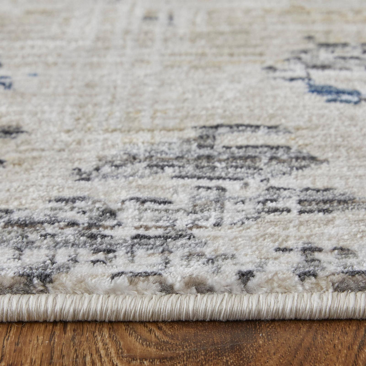 Feizy Sonora 39NUF Modern Abstract Rug in Ivory/Blue/Red