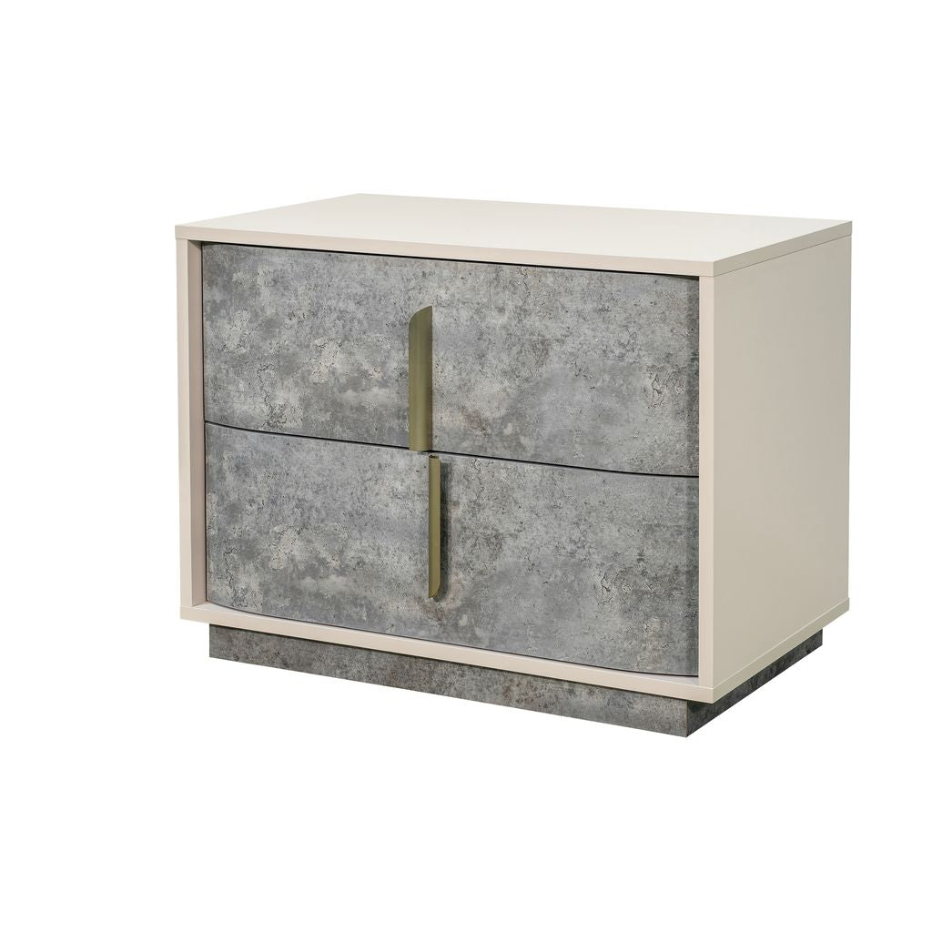 Michael Amini Pavira 2-Drawer Nightstand - Stone