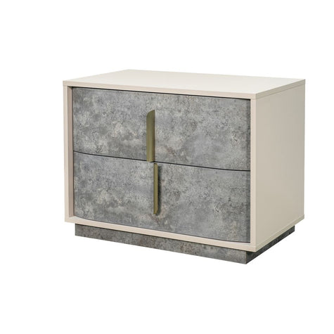 Michael Amini Pavira 2-Drawer Nightstand - Stone