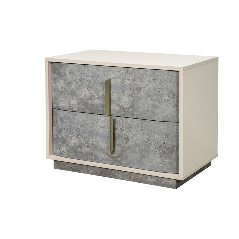 Michael Amini Pavira 2-Drawer Nightstand - Stone