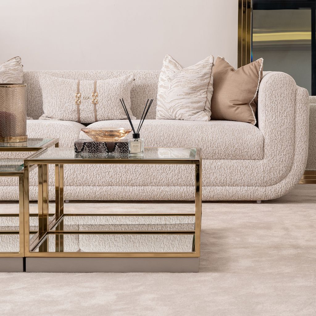 Michael Amini Savannah Breeze Tall Cocktail Table, Set of 2 - Bright Gold