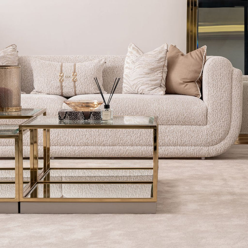 Michael Amini Savannah Breeze Tall Cocktail Table, Set of 2 - Bright Gold