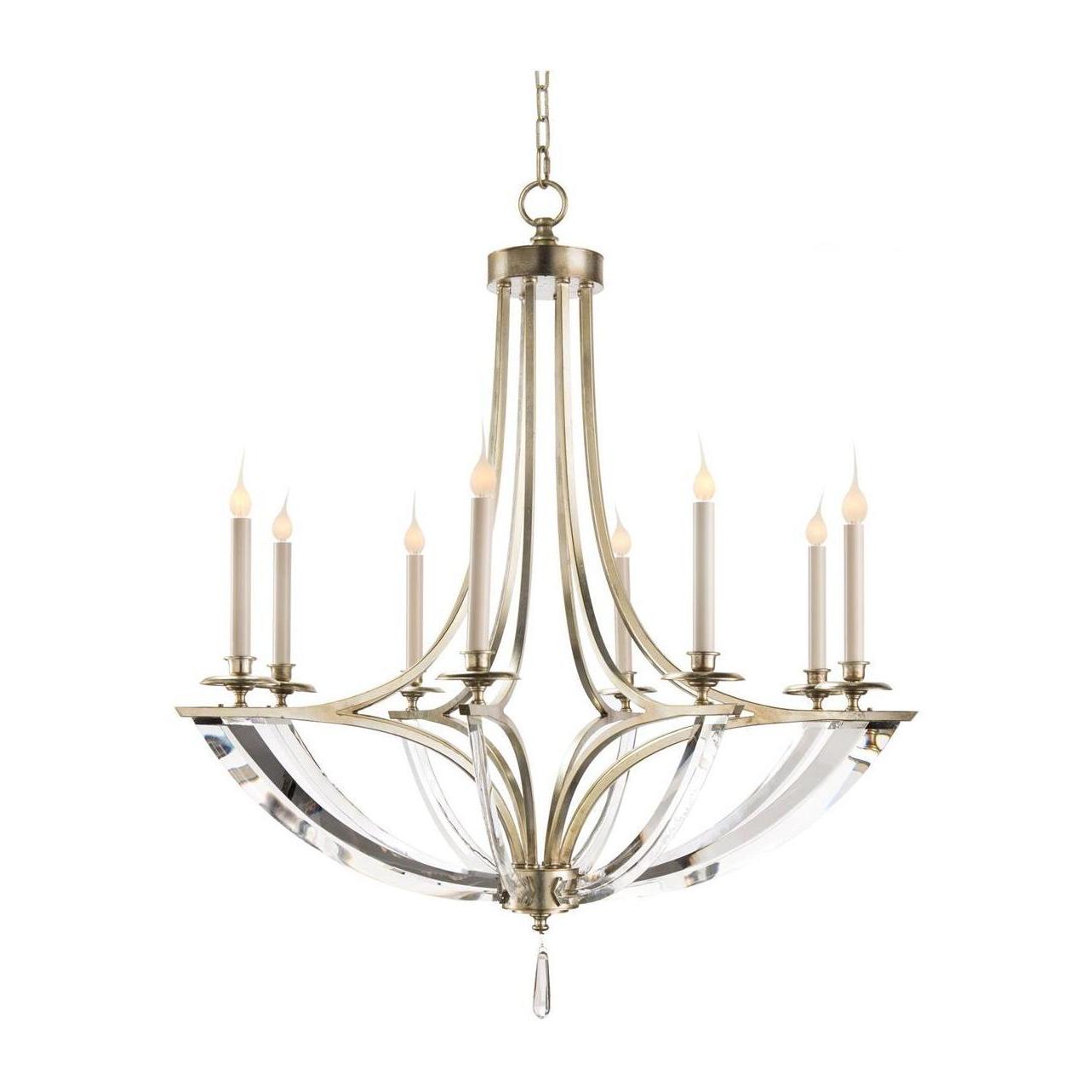 John Richard Bent-Crystal Eight-Light Chandelier
