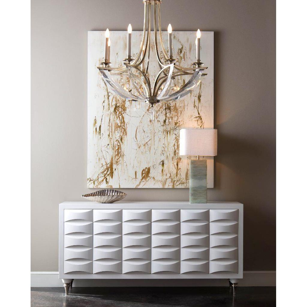 John Richard Bent-Crystal Eight-Light Chandelier