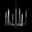 John Richard Acrylic and Nickel Six-Light Chandelier