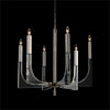John Richard Acrylic and Nickel Six-Light Chandelier