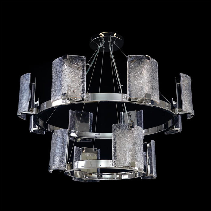 John Richard Claritas Twelve-Light Two-Tier Chandelier, Nickel