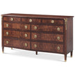 Theodore Alexander Sunderland Brown High Wood 9-Drawer Dresser