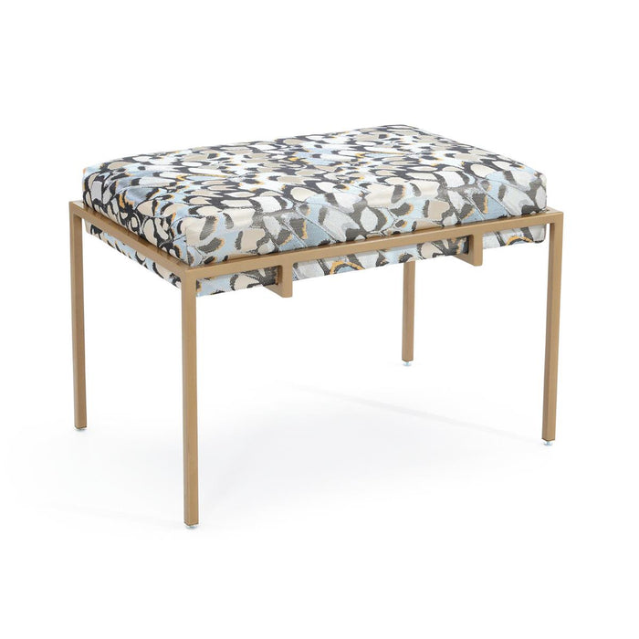 John Richard Metal Gold Upholstered Bench 5021