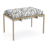 John Richard Metal Gold Upholstered Bench 5021
