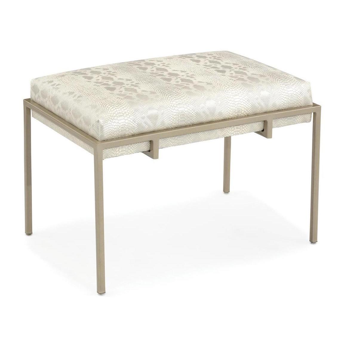 John Richard Metal Silver Upholstered Bench