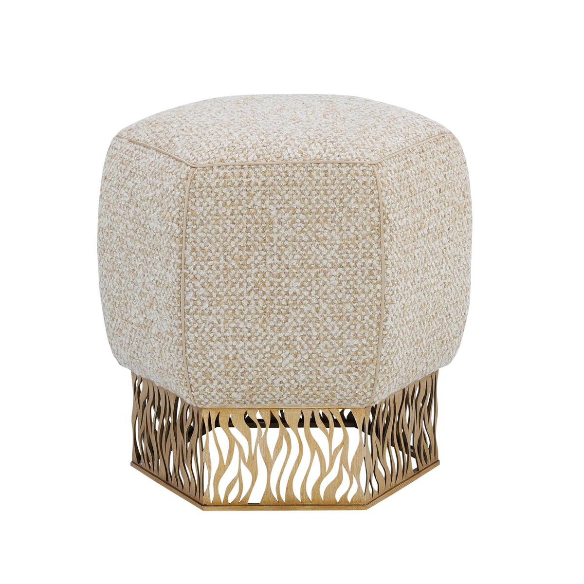 John Richard Honeycomb Ottoman, Gold