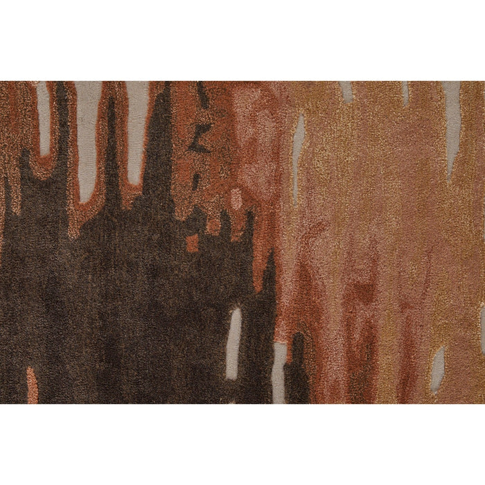 Feizy Anya 8883F Transitional Abstract Rug in Red/Brown/Orange