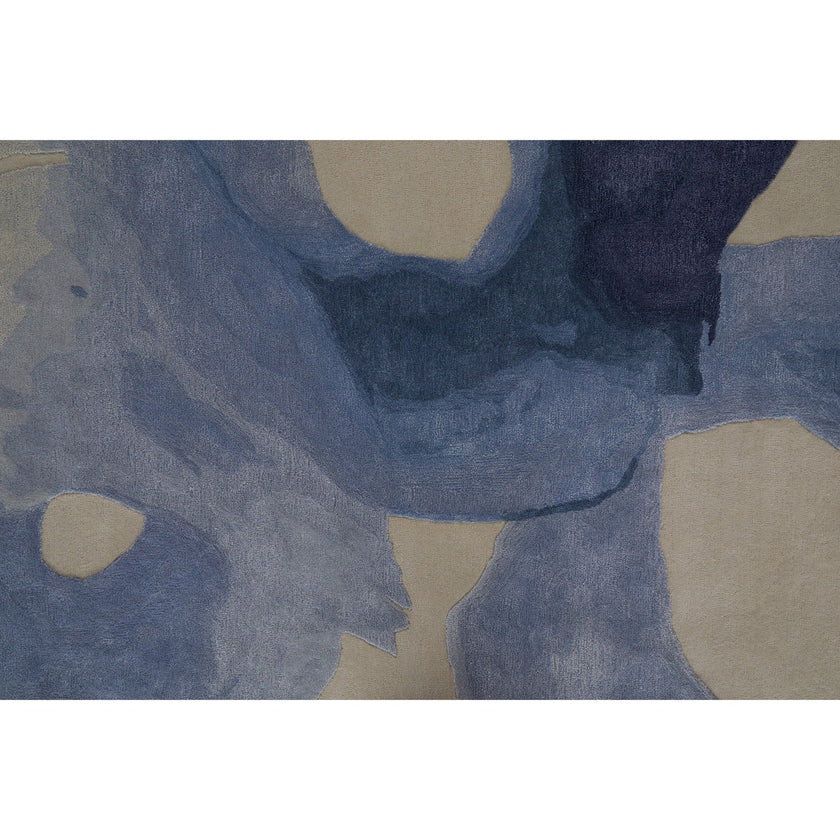 Feizy Anya 8887F Transitional Abstract Rug in Blue/Ivory