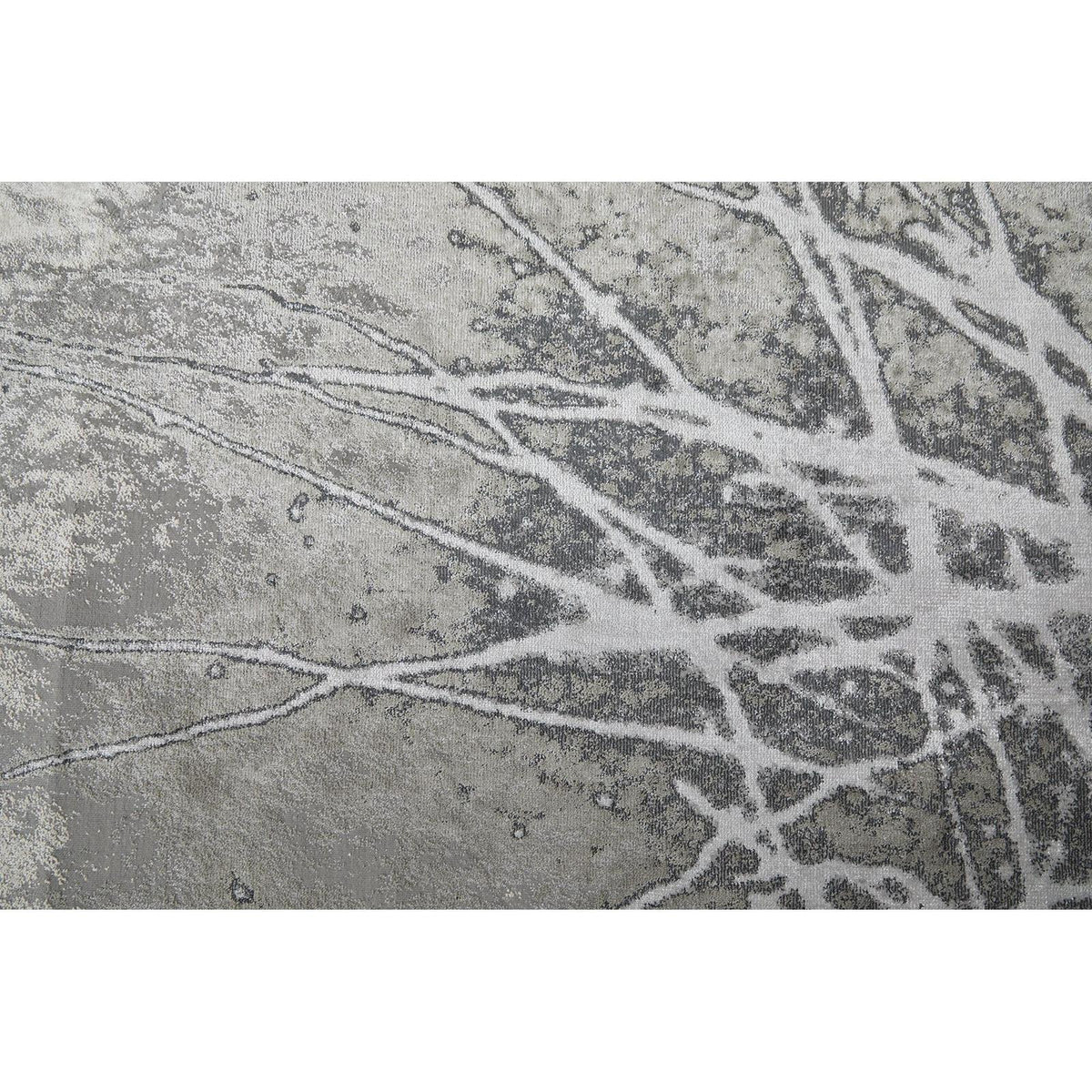 Feizy Astra 39L5F Transitional Abstract Rug in Gray/Silver/Ivory