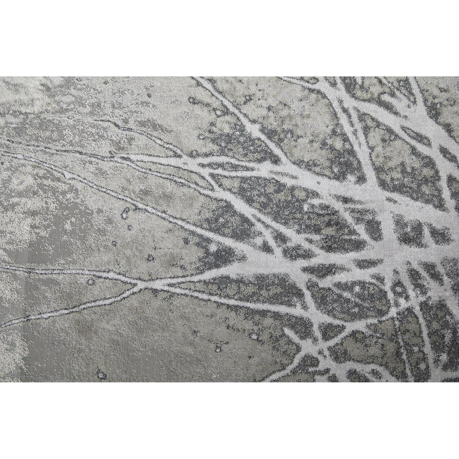 Feizy Astra 39L5F Transitional Abstract Rug in Gray/Silver/Ivory