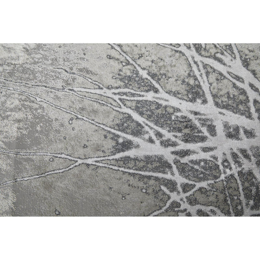Feizy Astra 39L5F Transitional Abstract Rug in Gray/Silver/Ivory