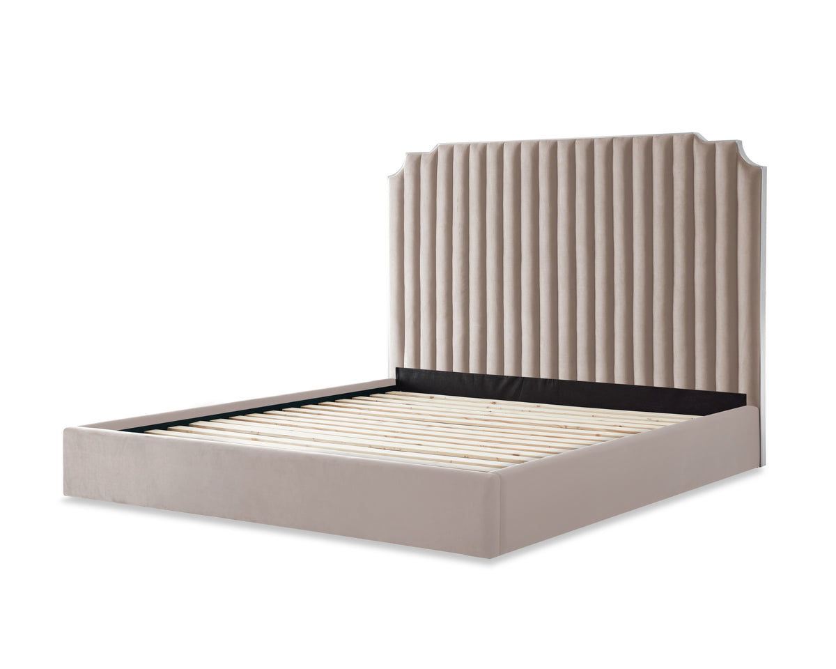 Michael Amini Amaryllis Lift Up Storage Bed - Taupe