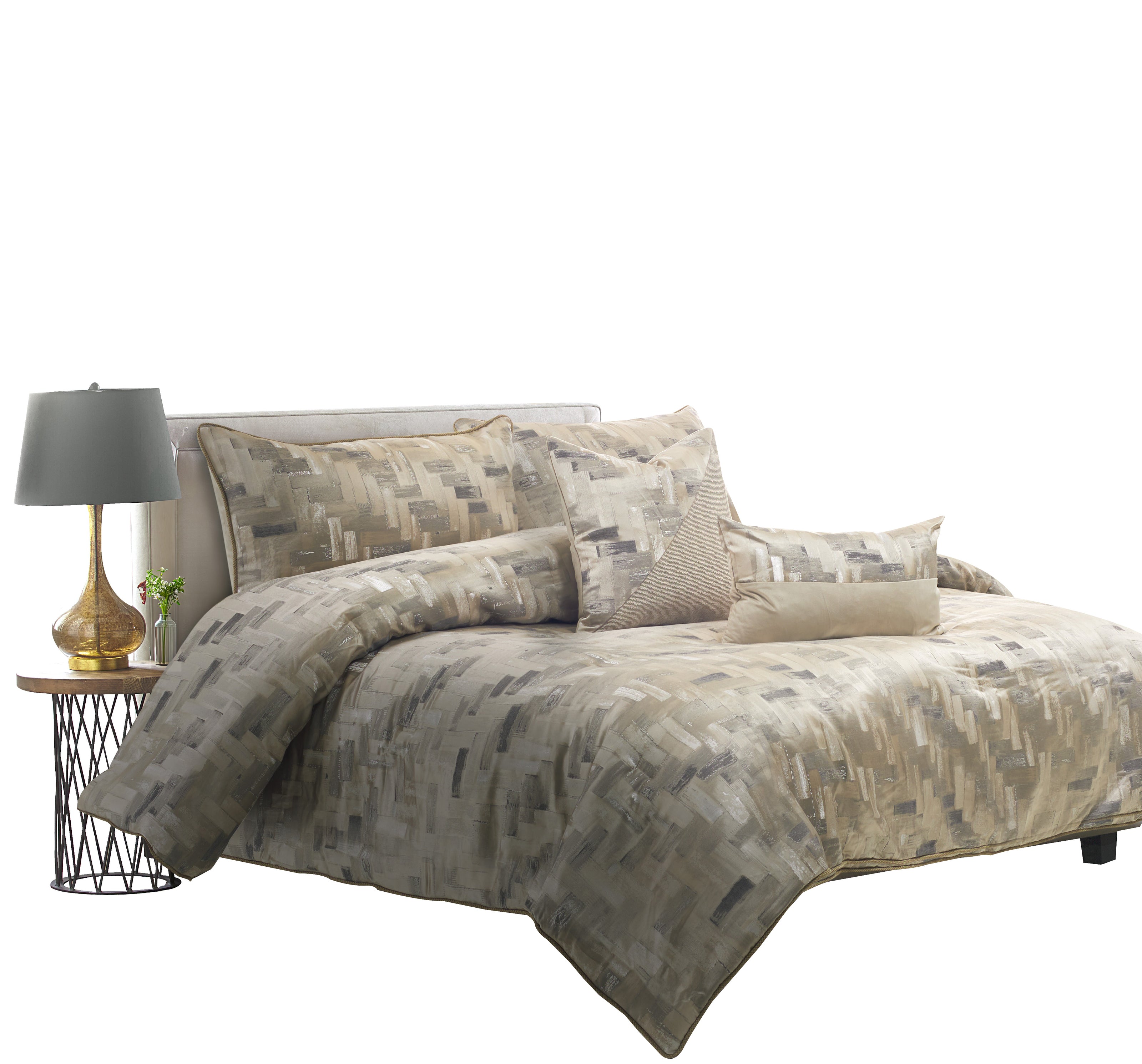 Michael Amini Astaire 5-Piece Comforter Set - Patina