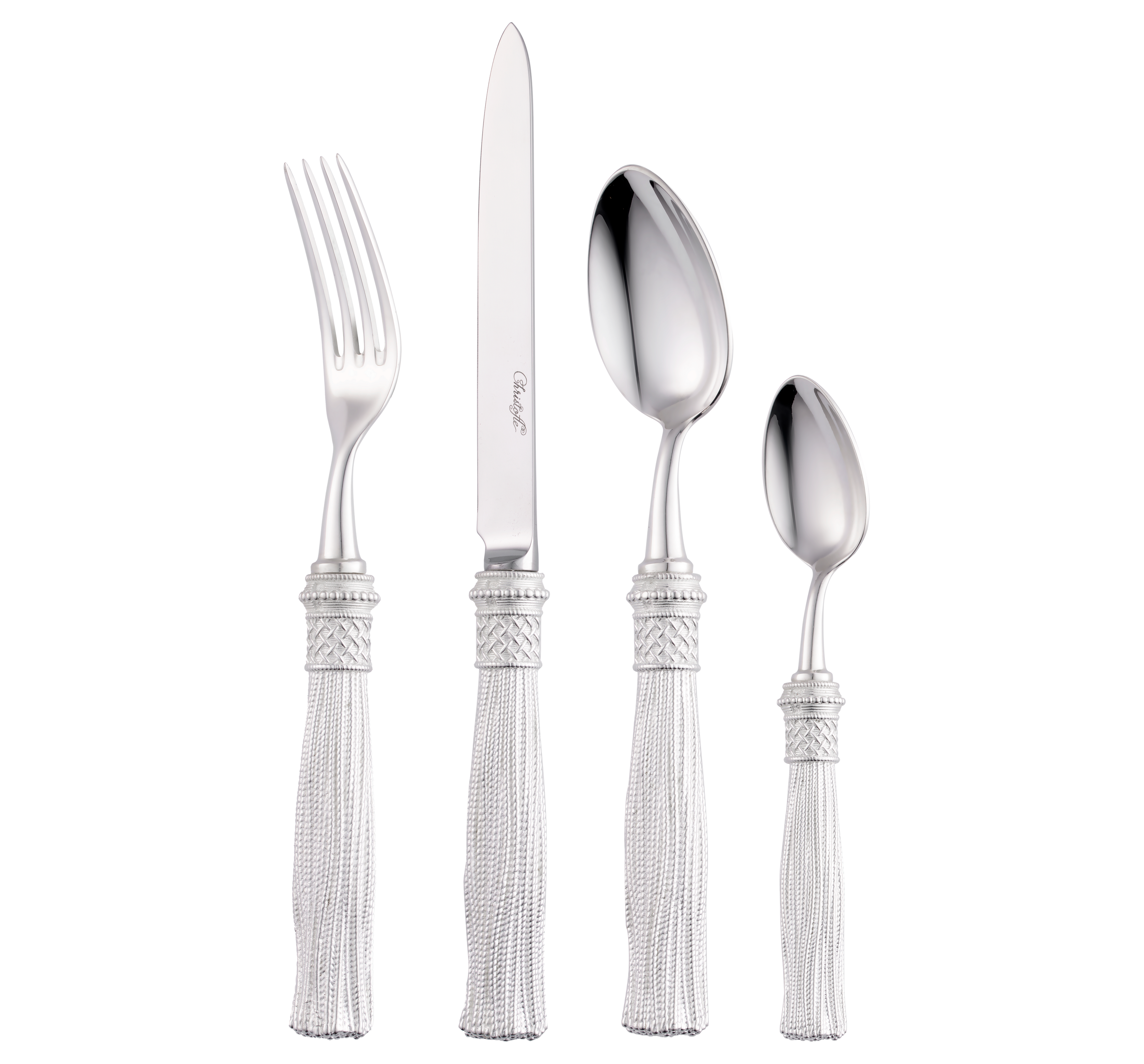 Christofle Pompon Silver Plated 4-Piece Place Setting