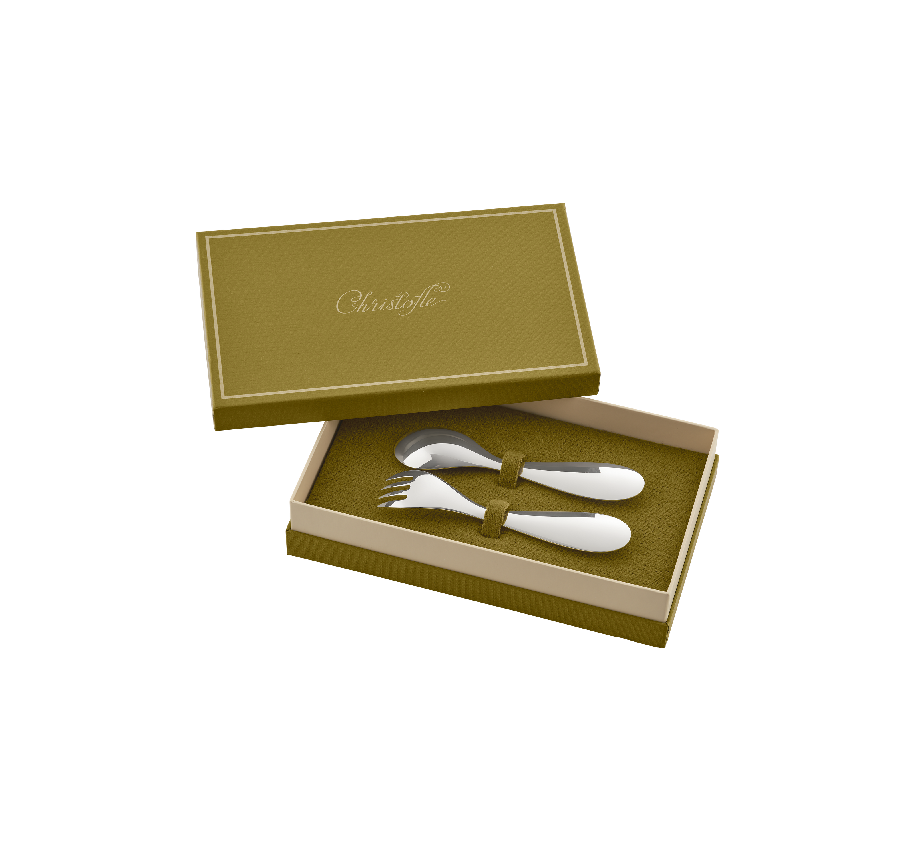 Christofle Talisman Silver Plated 2-Piece Cutlery Set For Baby