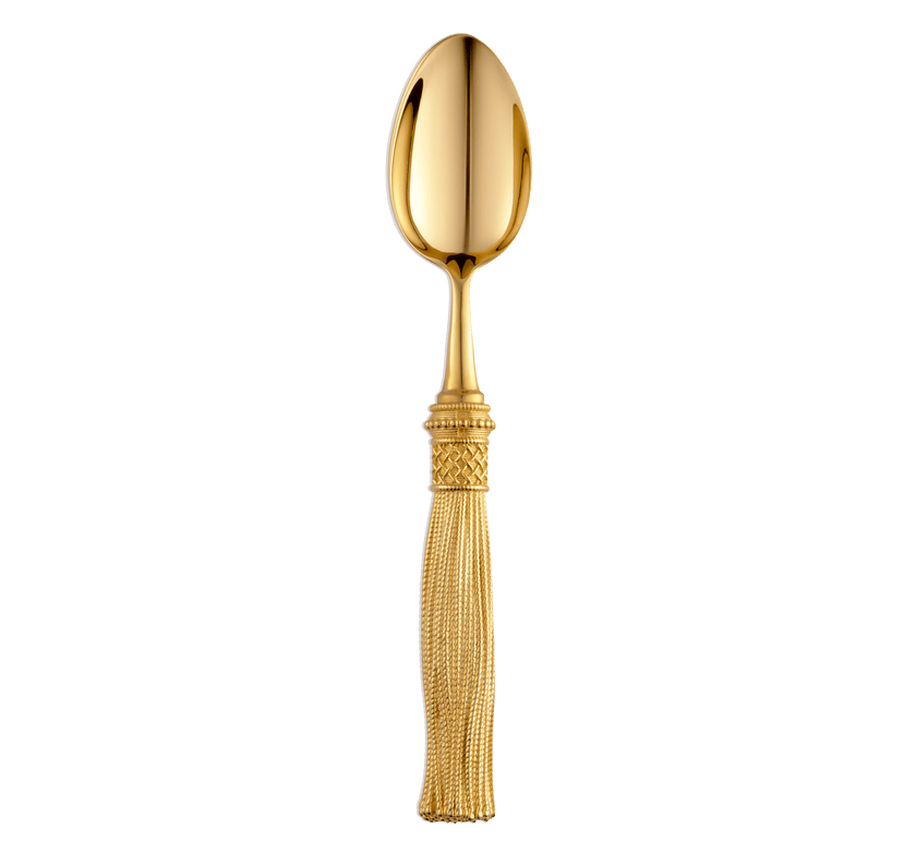 Christofle Pompon Silver Plated Gilded 4-Piece Cutlery Set
