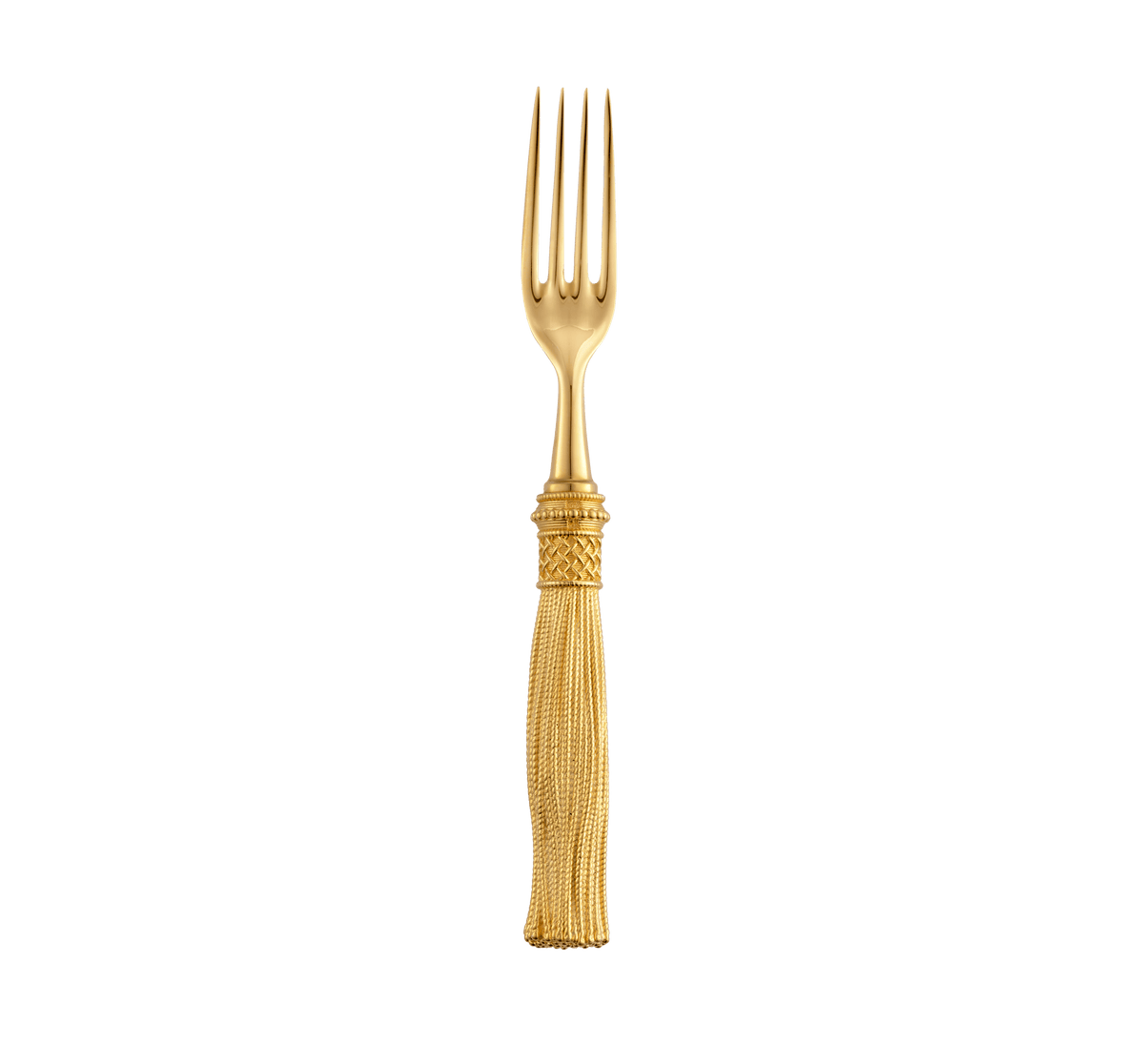 Christofle Pompon Silver Plated Gilded 4-Piece Cutlery Set