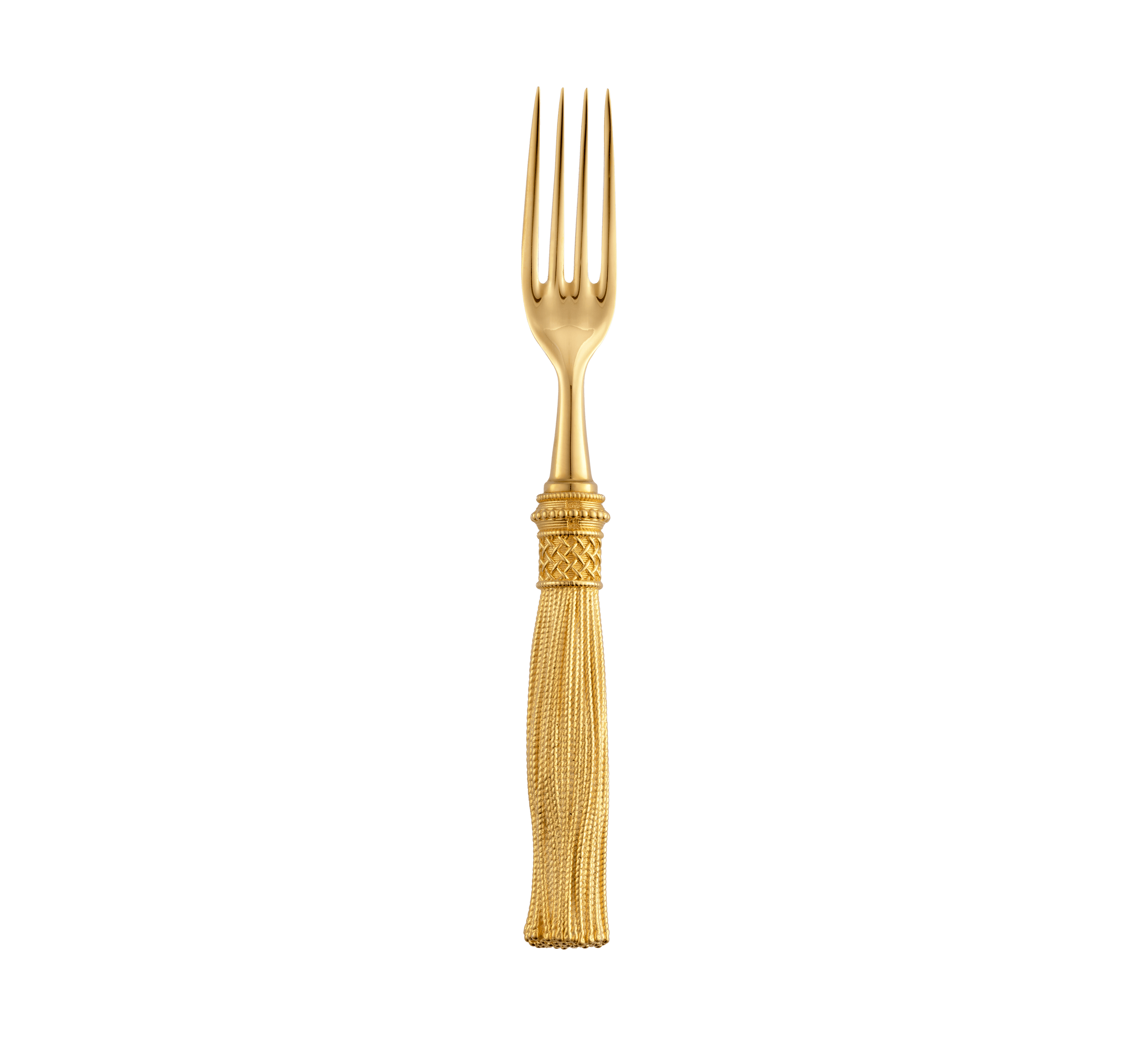 Christofle Pompon Silver Plated Gilded 4-Piece Cutlery Set