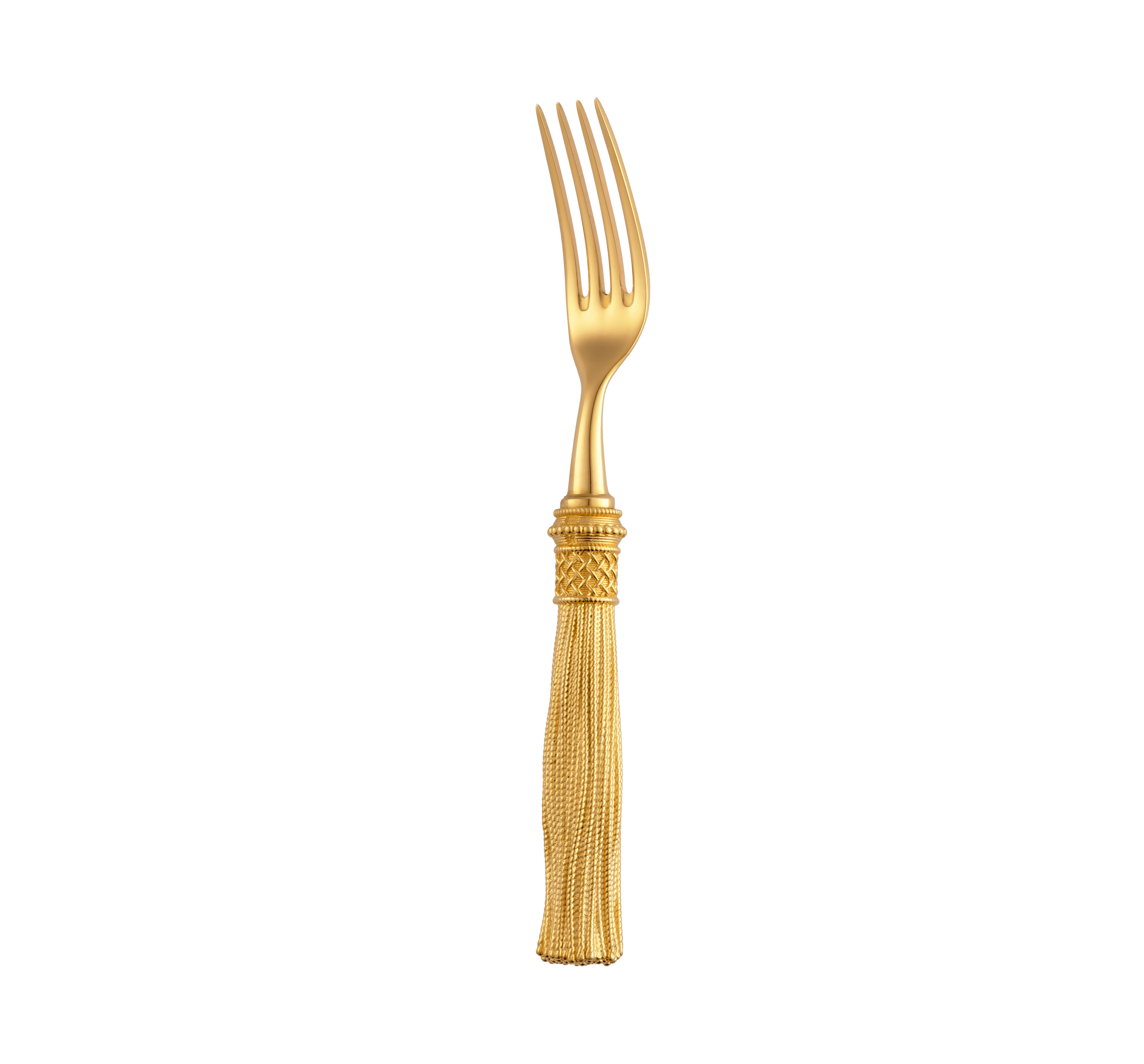 Christofle Pompon Silver Plated Gilded 4-Piece Cutlery Set