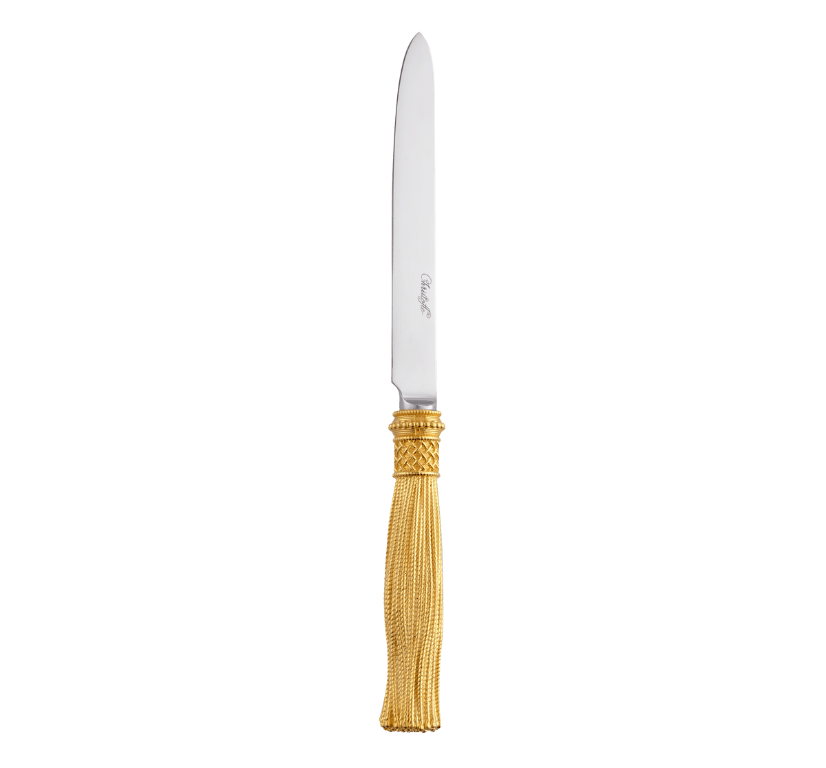 Christofle Pompon Silver Plated Gilded 4-Piece Cutlery Set