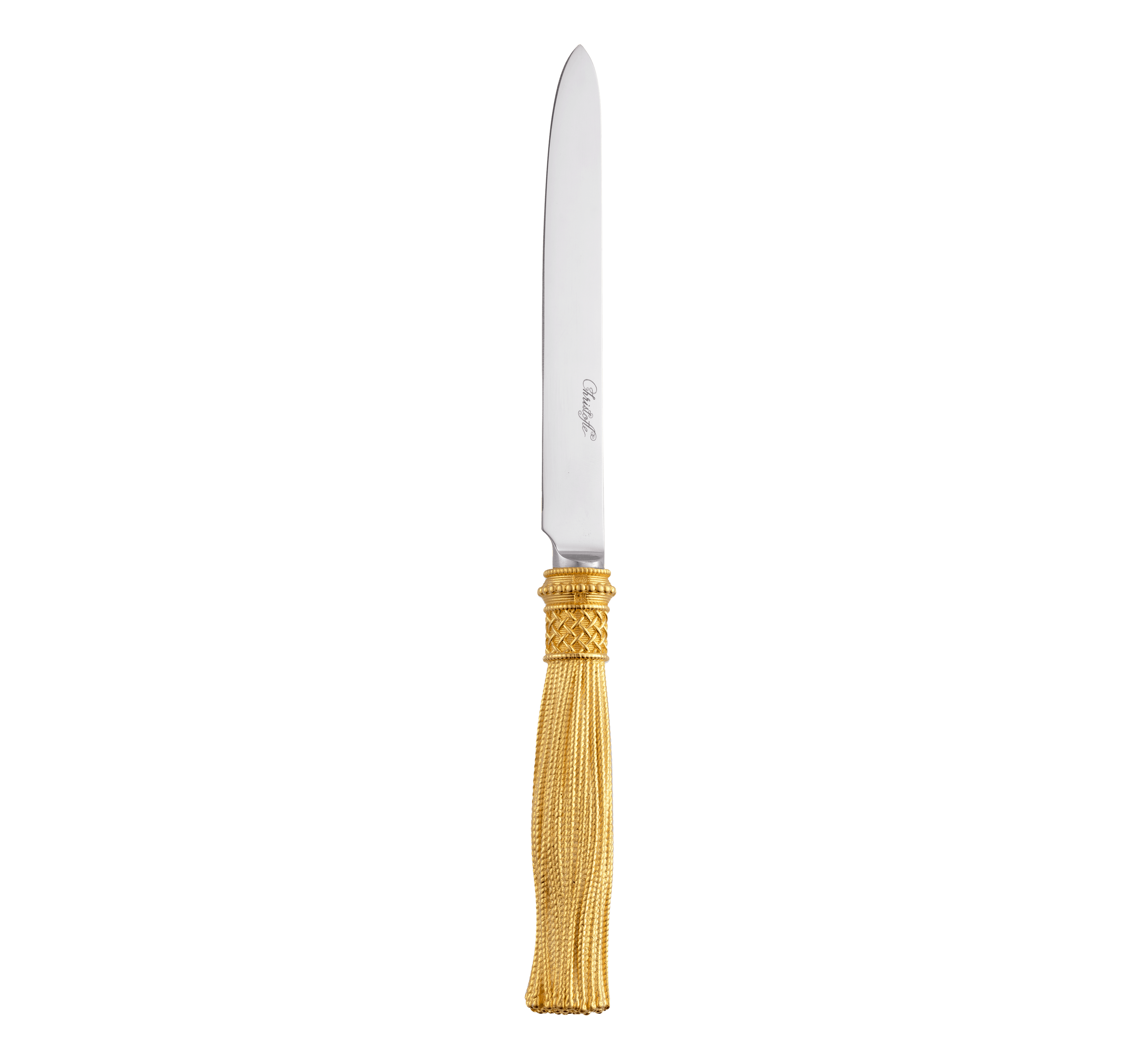 Christofle Pompon Silver Plated Gilded 4-Piece Cutlery Set