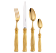 Christofle Pompon Silver Plated Gilded 4-Piece Cutlery Set