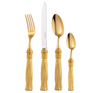 Christofle Pompon Silver Plated Gilded 4-Piece Cutlery Set