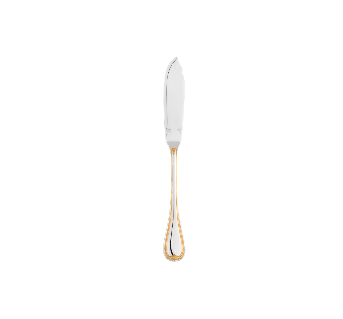 Christofle Malmaison Silver Plated Gold Accents Fish Knife