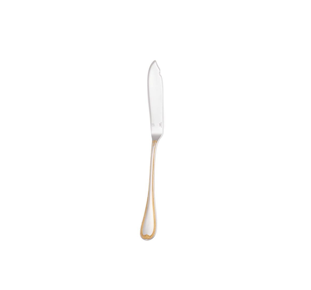Christofle Malmaison Silver Plated Gold Accents Fish Knife