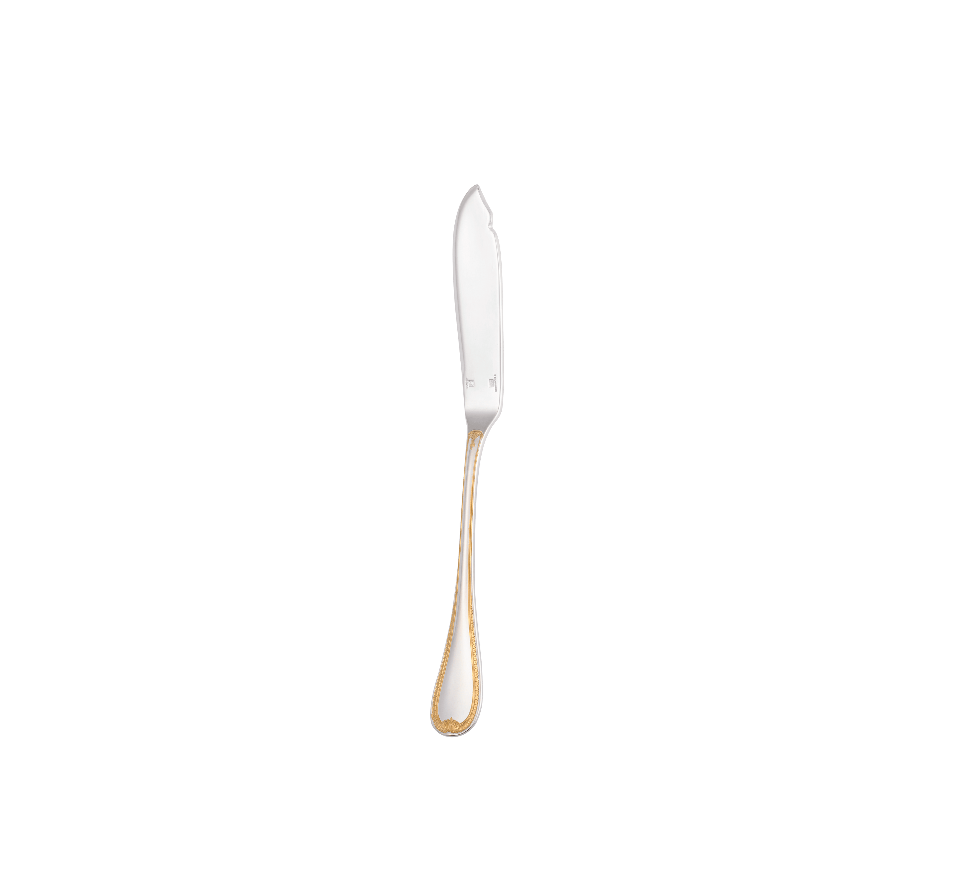 Christofle Malmaison Silver Plated Gold Accents Fish Knife